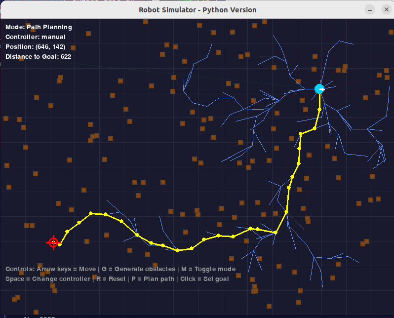 Robot navigation simulation